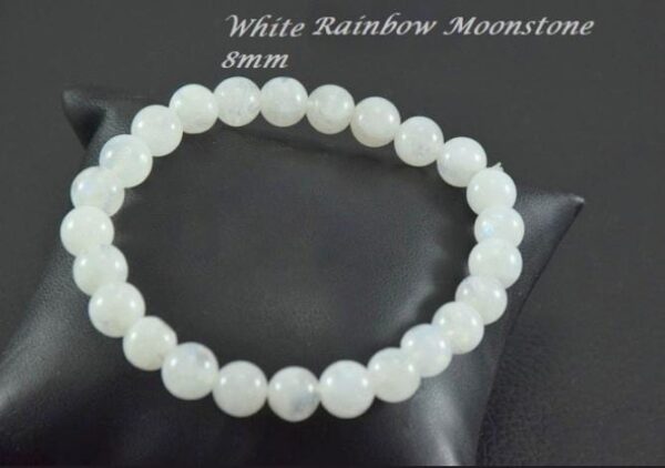 White Rainbow Moonstone 8mm Stone Bracelet